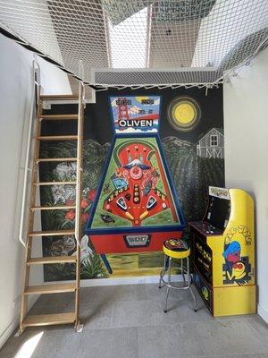 Custom Family Game Room Pinball Mural 5K