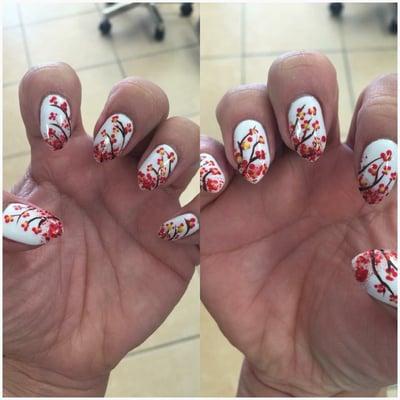 Gel polish with nail art