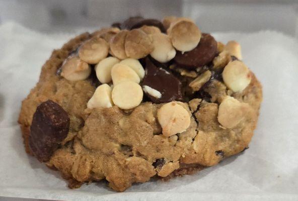 Homemade chocolate-white chocolate chip cookie