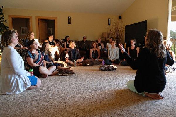 Group Reading during opening meditation