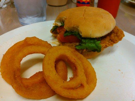 Chuckwagon sandwich and onion rings