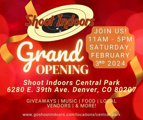 Shoot Indoors Central Park is OPEN and gearing up for the official Grand Opening on February 3rd!