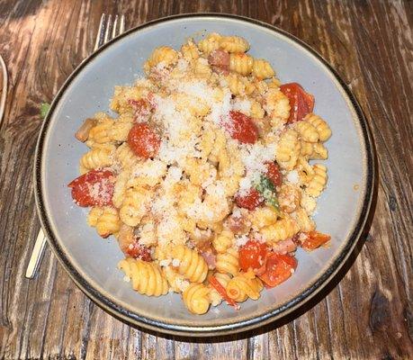 Gnocchi Sardi in a Calabrian chili sauce EXCELLENT!