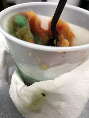 I found a baby roach in my water ice! Var's has roaches.