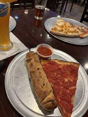 long hot sausage roll & slice of trenton tomato pie