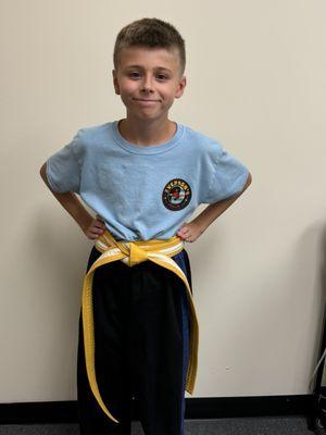 Congratulation Christopher  on achieving your belt tying award.