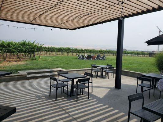 Patio overlooking vineyard