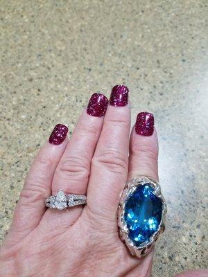 My custom one-of-a-kind Blue Topaz ring made by Mr. Jurgen.