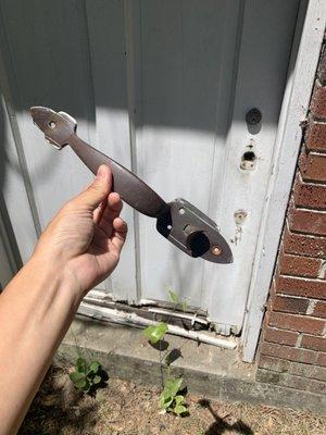 Broken doorknob on the garage door. Wont open at all