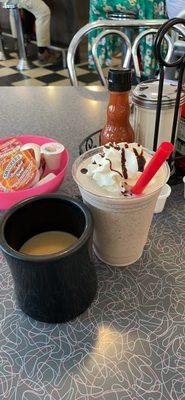 Coffee and an Oreo milkshake!