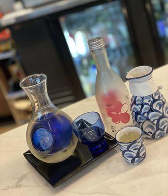 Hot and cold sake