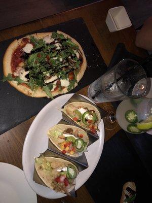 Fish tacos and Flatbread