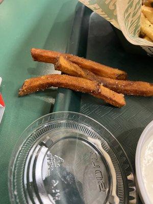 Over half the fries were burnt