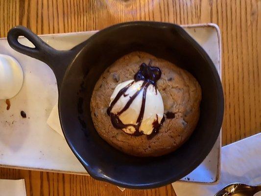 Warm chocolate chip cookie with vanilla ice cream was a crowd pleaser.....