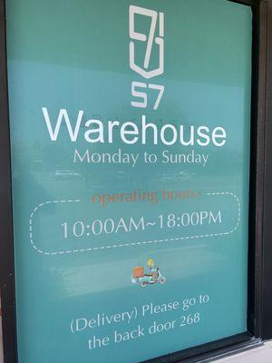 Warehouse hours