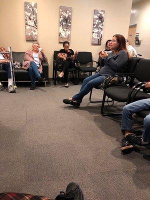 Completely full waiting room they have TWO waiting rooms they are both full