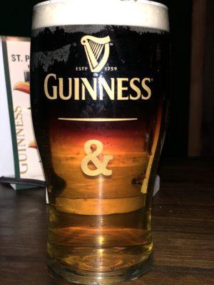 Half and Half  Guinness topped Harp