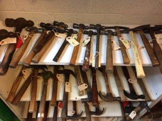 We have a whole room full of antique tools, including hammers, hatchets, planes, etc.