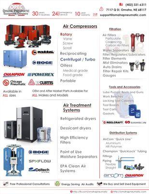 Omaha Pneumatic Equipment Company Line Card 2019