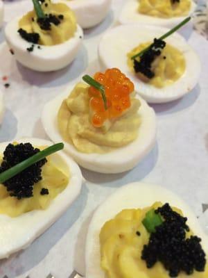 Deviled eggs with caviar donated to the Wellspring event in Hull