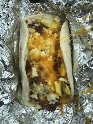 Bacon egg and cheese taco