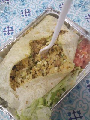 Worst chicken burrito I've ever seen or tasted in my life.