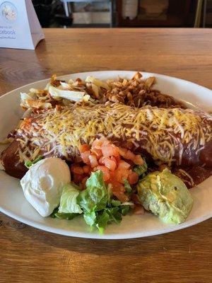 Lunch burrito. Dry, flavorless, sorry excuse for a burrito paired with...Hash browns? No bueno!