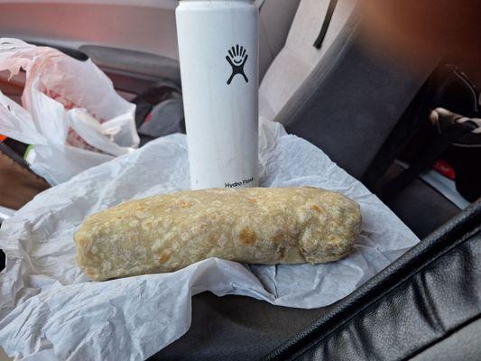 Steak & Egg Breakfast burrito as big as my hydro flask lol