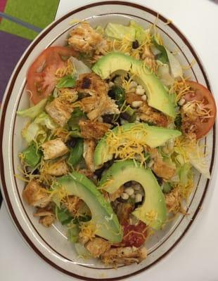 Wednesday 1/27/16 lunch special. Grilled chicken breast salad w avocado & black bean salsa