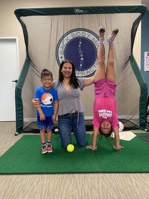 We love seeing Dr. Toshi! She helps with flexibility/mobility and sends home stretches to work on!!