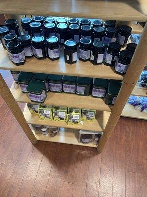 Huckleberry jam in the store