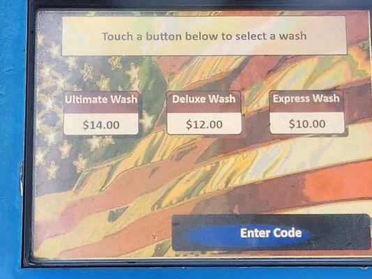 Pay at carwash entrance or inside store.