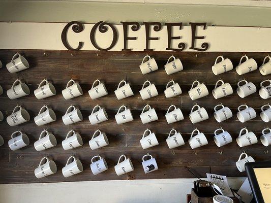 Coffee  Wall for regulars!