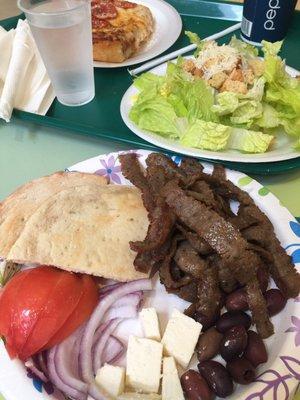 Gyros Dinner and Caesar Salad