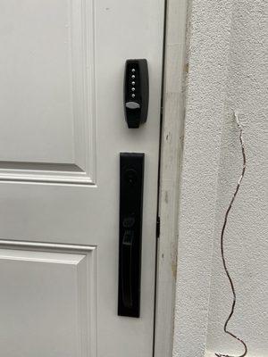 Install key pad + install emtek lock set. Black