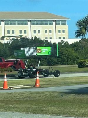 Giant Grocery cart on the move