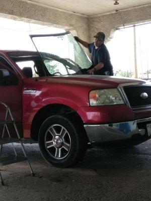 Straight to work on my Red Truck