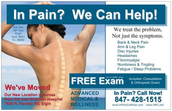 In Pain? We Can Help!