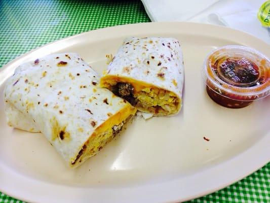 Steak breakfast burrito