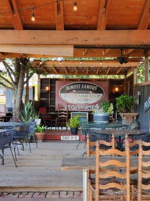 Outdoor patio with seating