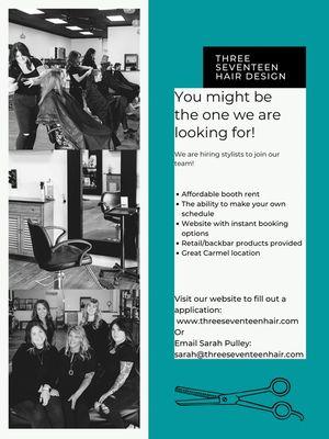 We are looking for new stylists to join us!