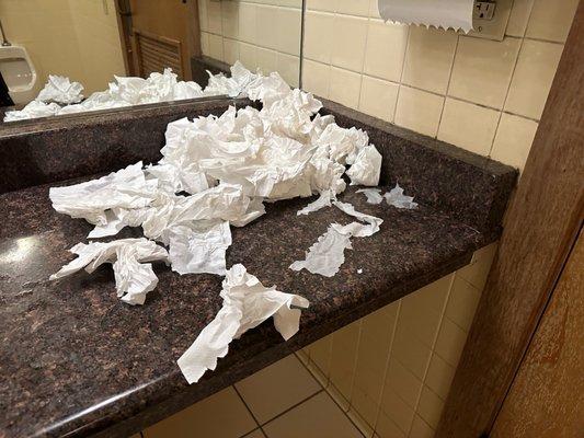 Almost at the end of the event that basically was no place to dump the paper towel!