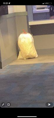 Bag of popcorn just sitting.