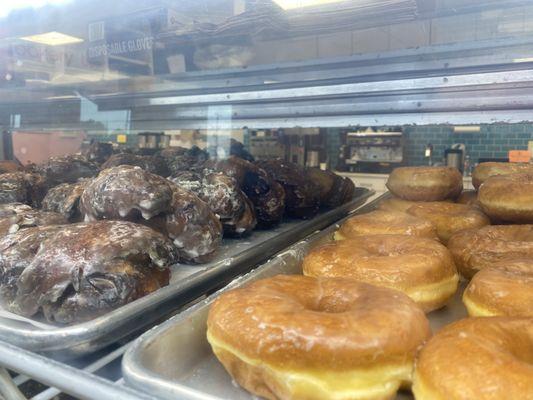 Classic glazed and apple fritters.