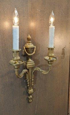 Wonderful French Gilt Doré Bronze Two-Light Sconces