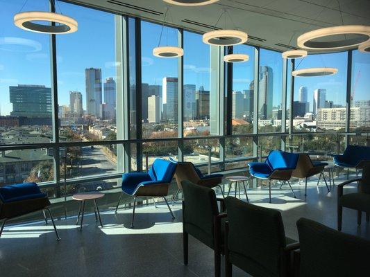 One of the patient waiting areas in the new clinical building.