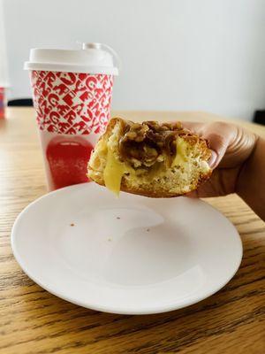 Banana cream donut and coffee