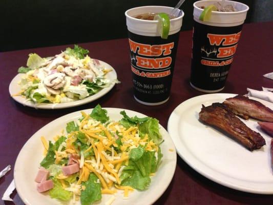 Salads and sweet tea !!