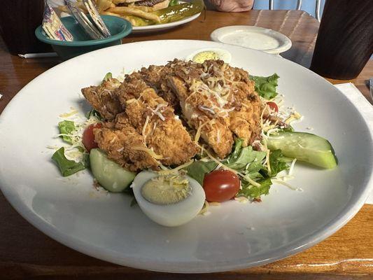 Crispy chicken Cobb salad. Delicious!