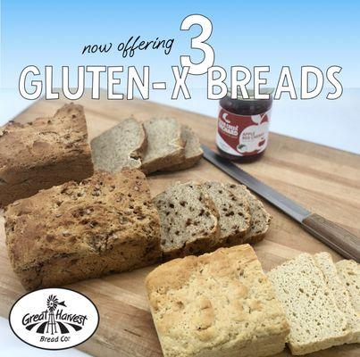 Now offering 3 gluten-x breads and multiple gluten-x cookie flavors.